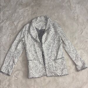 Max Studio Women's White and Black Tweed Jacket Size Small